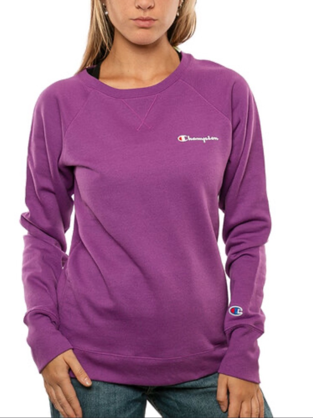 NWT Champion Purple Pullover Crewneck Sweatshirt size XS